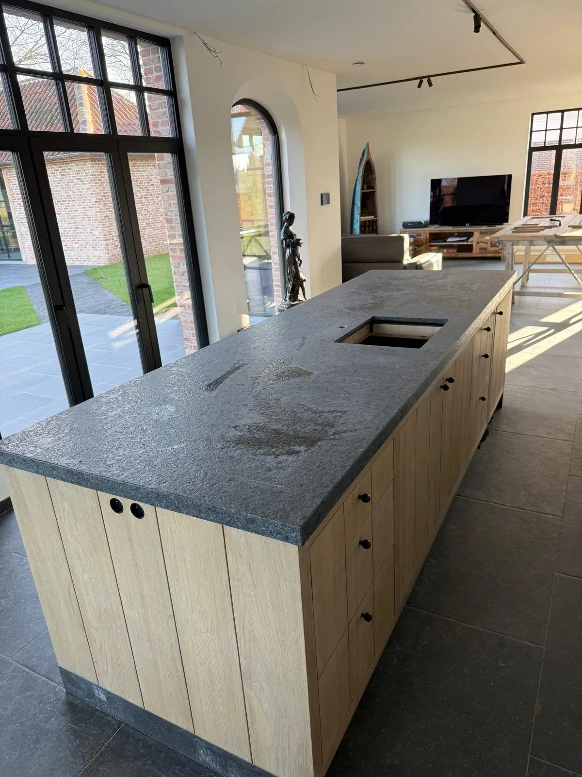 Keukeneiland graniet, natuursteen maatwerk door GranietFix