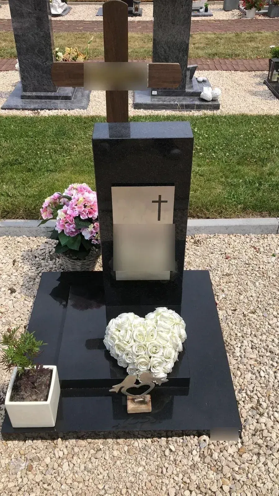 Urnemonument inoxplaat, gedenkmonument door GranietFix
